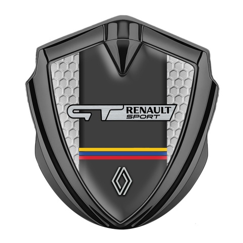 Renault GT Seitenflugel Emblem Aufkleber Graphit Tonfarbe Wabeneffekt basis mit Sport Logo Design