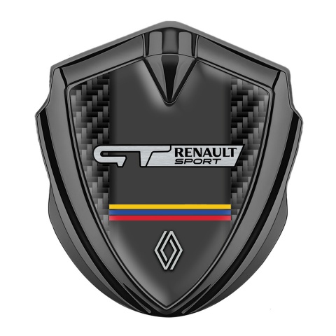 Renault GT Emblem Abzeichen selbstklebend Graphit Tonfarbe Schwarz Kohlenstoff Sport Logo