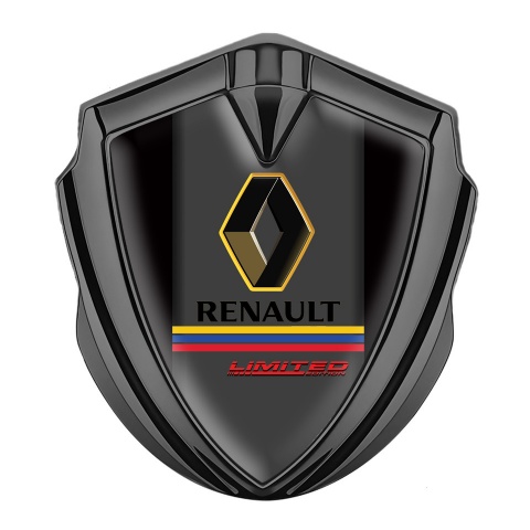 Renault Emblem Aufkleber Autozubehor Graphit Tonfarbe Schwarz Basis mit Limited Edition logo