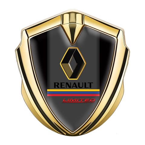 Renault Emblem Aufkleber Autozubehor Goldtonfarbe Schwarz Basis mit Limited Edition logo