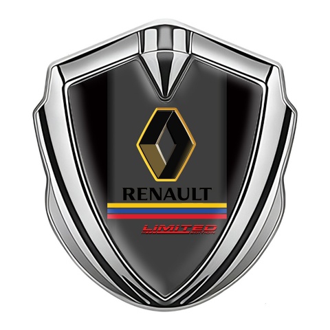 Renault Emblem Aufkleber Autozubehor Silbertonfarbe Schwarz Basis mit Limited Edition logo
