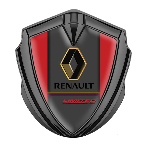 Renault Emblem Logo Schriftzug Aufkleber Graphit Tonfarbe Rote Basis Limited Edition Design