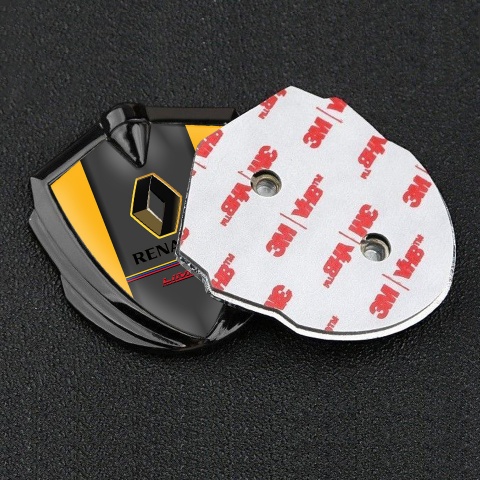 Renault Seitenflugel Emblem Aufkleber Graphit Tonfarbe Orange hintergrund mit Limited Edition Stil