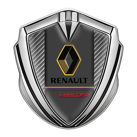 Renault Emblem Abzeichen Silbertonfarbe Grau carbon Limited Edition stil