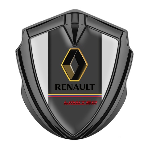 Renault Emblem Auto Zeichen Graphit Tonfarbe Grau Hintergrund Limited Edition Stil