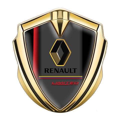 Renault Selbstklebendes Metallaufkleber Emblem Goldtonfarbe Limited edition Design