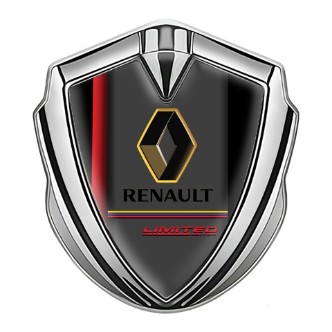 Renault Selbstklebendes Metallaufkleber Emblem Silbertonfarbe Limited edition Design