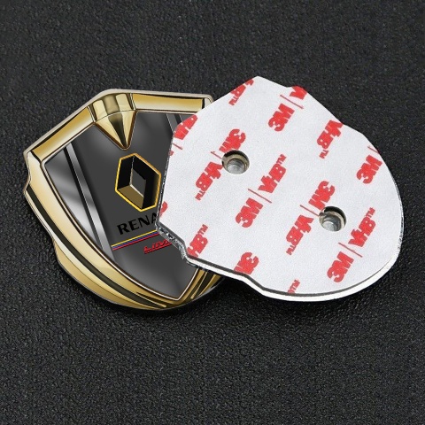 Renault Emblem Logo Schriftzug Aufkleber Goldtonfarbe metall Rahmen mit Limited Edition Logo