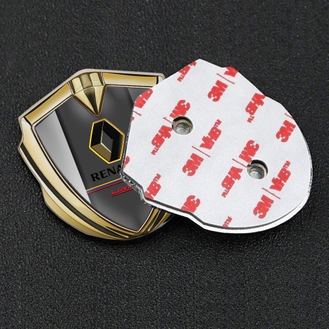 Renault Seitenflugel Emblem Aufkleber Goldtonfarbe Grau Elemente Basis mit Limited Edition logo