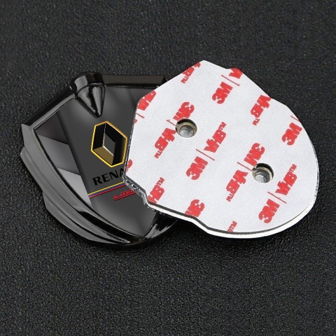Renault Emblem Abzeichen Graphit Tonfarbe V Form Elemente mit limited Edition logo