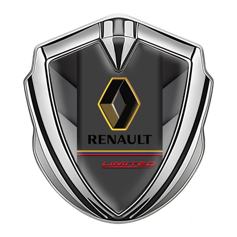 Renault Emblem Abzeichen Silbertonfarbe V Form Elemente mit limited Edition logo