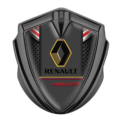 Renault Emblem Aufkleber Autozubehor Graphit Tonfarbe Dunkles gitter mit Rote element design