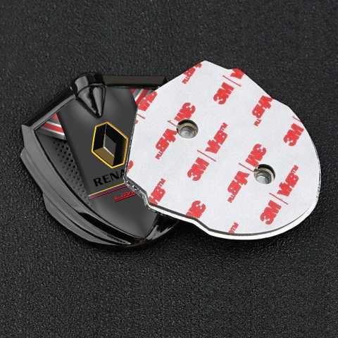 Renault Emblem Aufkleber Autozubehor Graphit Tonfarbe Dunkles gitter mit Rote element design