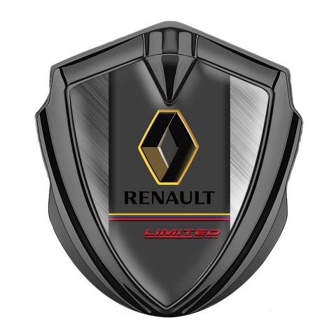 Renault Selbstklebendes Metallaufkleber Emblem Graphit Tonfarbe Matt Basis mit Limited Edition Logo