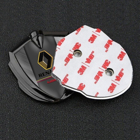 Renault Selbstklebendes Metallaufkleber Emblem Graphit Tonfarbe Matt Basis mit Limited Edition Logo