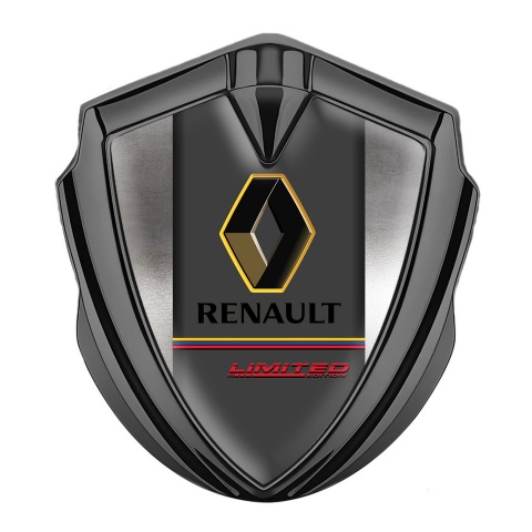 Renault Emblem Logo Schriftzug Aufkleber Graphit Tonfarbe Poliert Basis Design