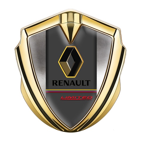 Renault Emblem Logo Schriftzug Aufkleber Goldtonfarbe Poliert Basis Design