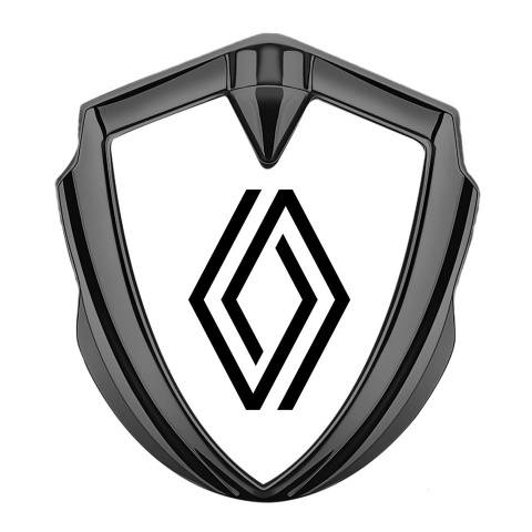 Renault Seitenflugel Emblem Aufkleber Graphit Tonfarbe Weiss Hintergrund Auflage