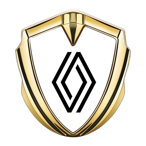 Renault Seitenflugel Emblem Aufkleber Goldtonfarbe Weiss Hintergrund Auflage