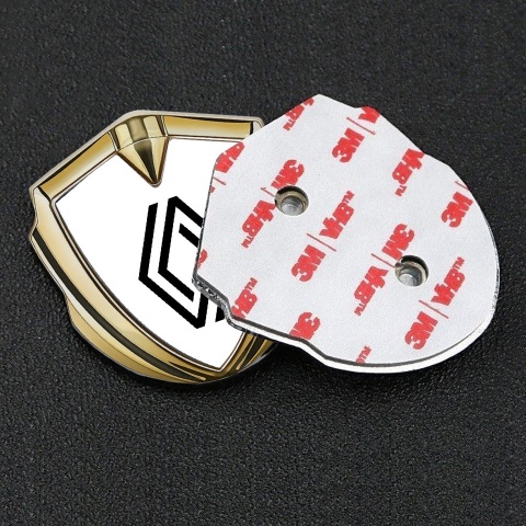 Renault Seitenflugel Emblem Aufkleber Goldtonfarbe Weiss Hintergrund Auflage