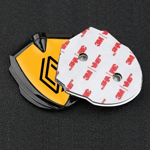 Renault Abzeichen selbstklebend Graphit Tonfarbe Orange Hintergrund Auflage