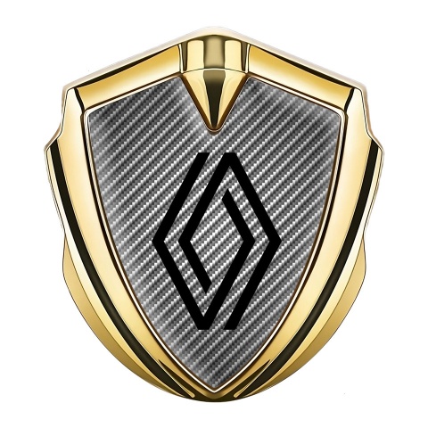 Renault Emblem Abzeichen selbstklebend Goldtonfarbe Grau Carbon Auflage