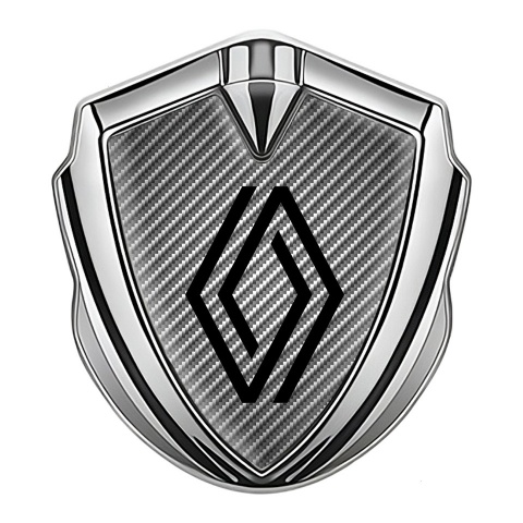Renault Emblem Abzeichen selbstklebend Silbertonfarbe Grau Carbon Auflage