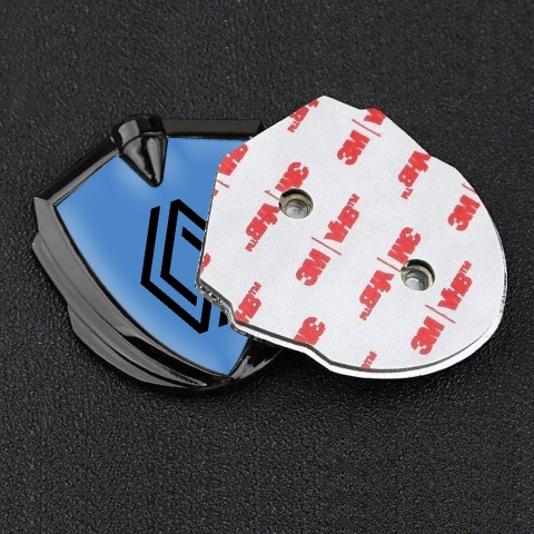Renault Emblem Auto Zeichen Graphit Tonfarbe Blau Hintergrund Auflage