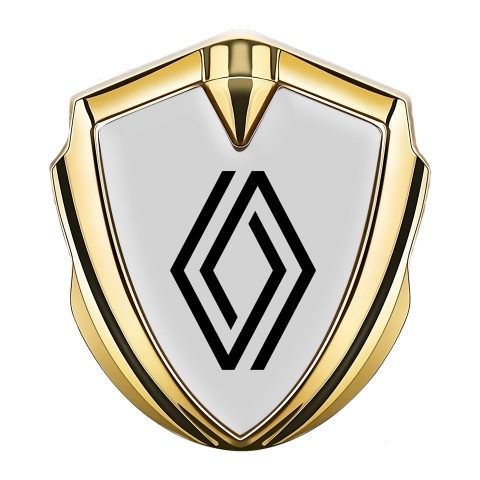 Renault Emblem Aufkleber Autozubehor Goldtonfarbe Grau Hintergrund Auflage