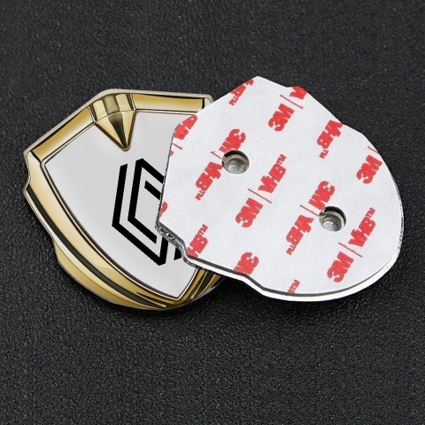 Renault Emblem Aufkleber Autozubehor Goldtonfarbe Grau Hintergrund Auflage