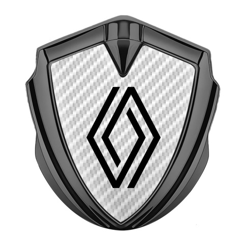 Renault Selbstklebendes Metallaufkleber Emblem Graphit Tonfarbe Weiss Carbon auflage