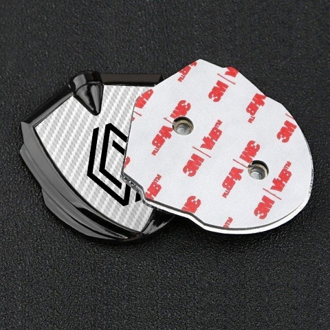 Renault Selbstklebendes Metallaufkleber Emblem Graphit Tonfarbe Weiss Carbon auflage