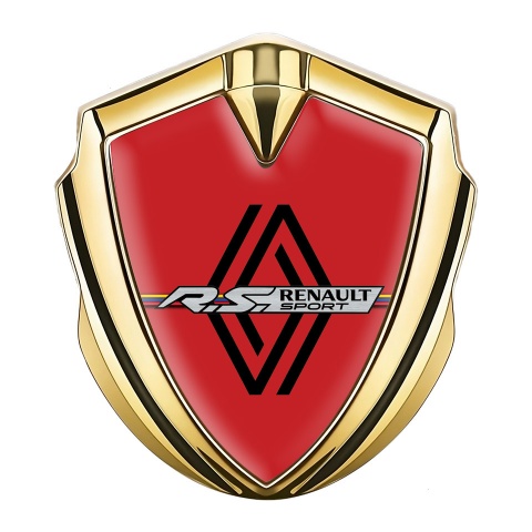 Renault R.S. Seitenflugel Emblem Aufkleber Goldtonfarbe Rote Design