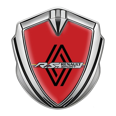 Renault R.S. Seitenflugel Emblem Aufkleber Silbertonfarbe Rote Design