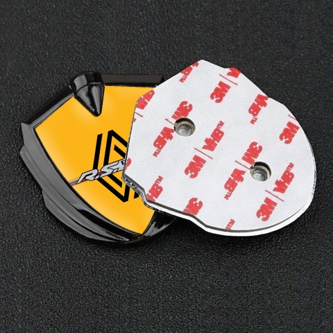 Renault R.S. Emblem Abzeichen Graphit Tonfarbe Orange Design