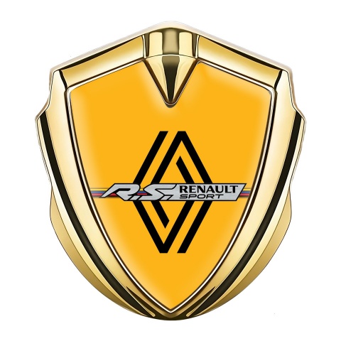 Renault R.S. Emblem Abzeichen Goldtonfarbe Orange Design