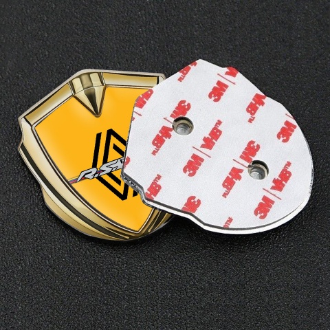 Renault R.S. Emblem Abzeichen Goldtonfarbe Orange Design