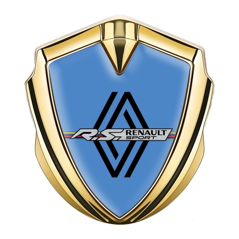 Renault R.S. Emblem Abzeichen selbstklebend Goldtonfarbe Blau design