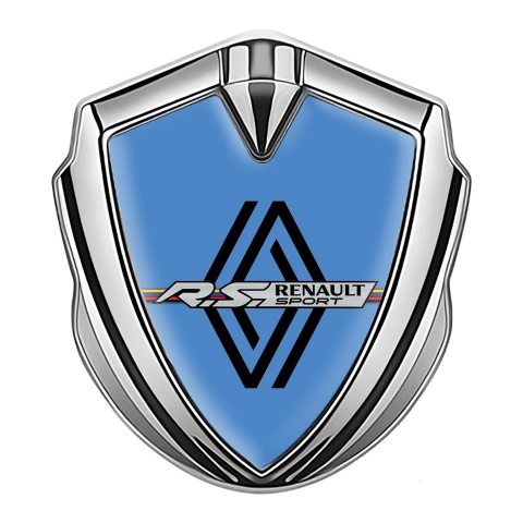 Renault R.S. Emblem Abzeichen selbstklebend Silbertonfarbe Blau design