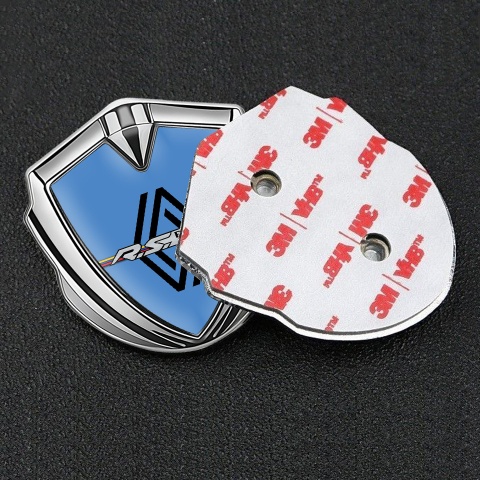 Renault R.S. Emblem Abzeichen selbstklebend Silbertonfarbe Blau design