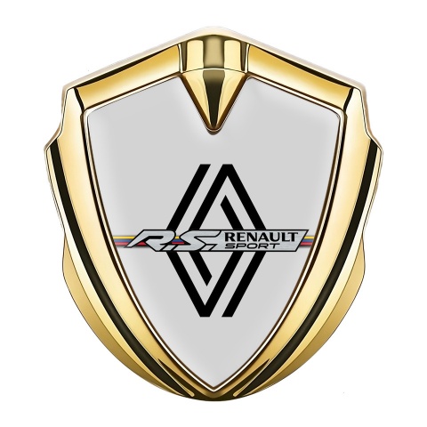 Renault R.S. Emblem Auto Zeichen Goldtonfarbe Grau design