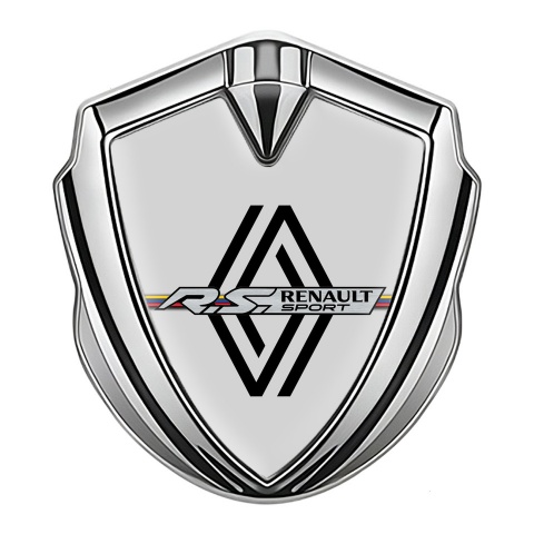 Renault R.S. Emblem Auto Zeichen Silbertonfarbe Grau design