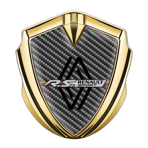 Renault R.S. Emblem Aufkleber Autozubehor Goldtonfarbe Dunkles Carbon Design