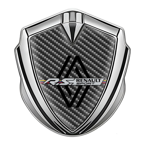 Renault R.S. Emblem Aufkleber Autozubehor Silbertonfarbe Dunkles Carbon Design