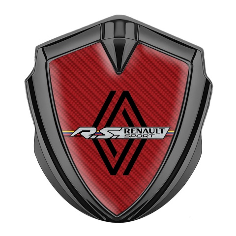 Renault RS Emblem Logo Schriftzug Aufkleber Graphit Tonfarbe Rote Kohlenstoff Design