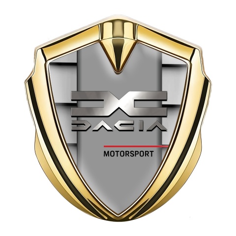 Dacia Emblem Auto Zeichen Goldtonfarbe Auto Gitter Effekt Basis mit metall logo