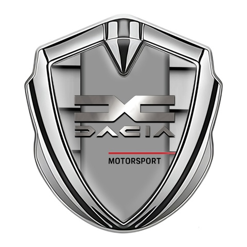 Dacia Emblem Auto Zeichen Silbertonfarbe Auto Gitter Effekt Basis mit metall logo