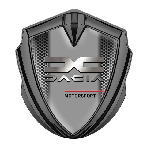 Dacia Selbstklebendes Metallaufkleber Emblem Graphit Tonfarbe mit Metall Gitter Design