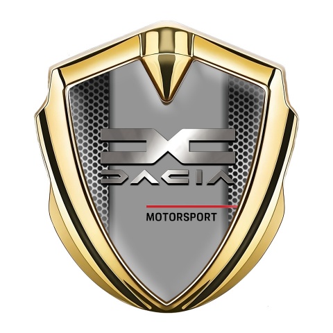 Dacia Selbstklebendes Metallaufkleber Emblem Goldtonfarbe mit Metall Gitter Design