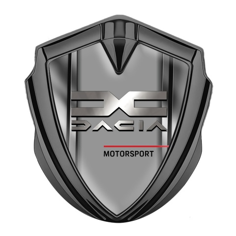 Dacia Abzeichen selbstklebend Graphit Tonfarbe Metall rahmen Basis mut Grau Logo Panel
